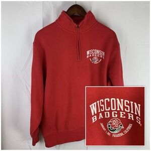 Wisconsin Badgers Vintage Rose Bowl‎ 2011 Jansport 1/4 Zip Jacket Large